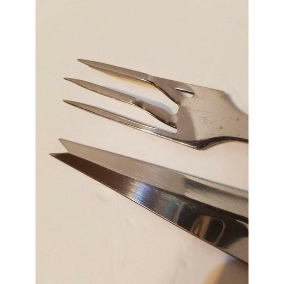 Vintage Warco Schwans Set of 2 Carving Knife Meat Fork Stainless Steel - Picture 8 of 8